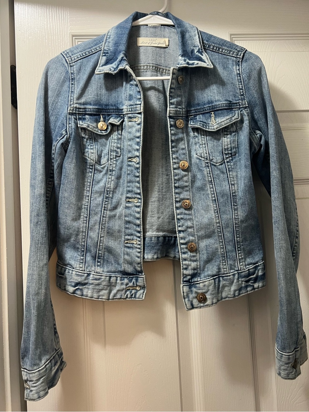 H&M Light Blue Distressed Denim Jacket